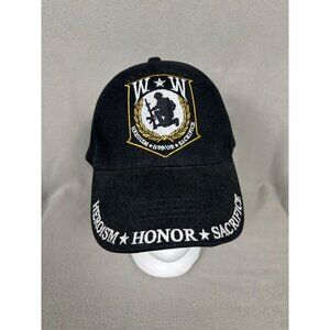 Wounded Warrior Heroism Honor Sacrifice Embroidered Black Cap One Size New